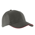 Kariban KP011 keps, grå (Slate Grey) / röd