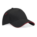 Beechfield B15C keps, svart / röd (Classic Red)